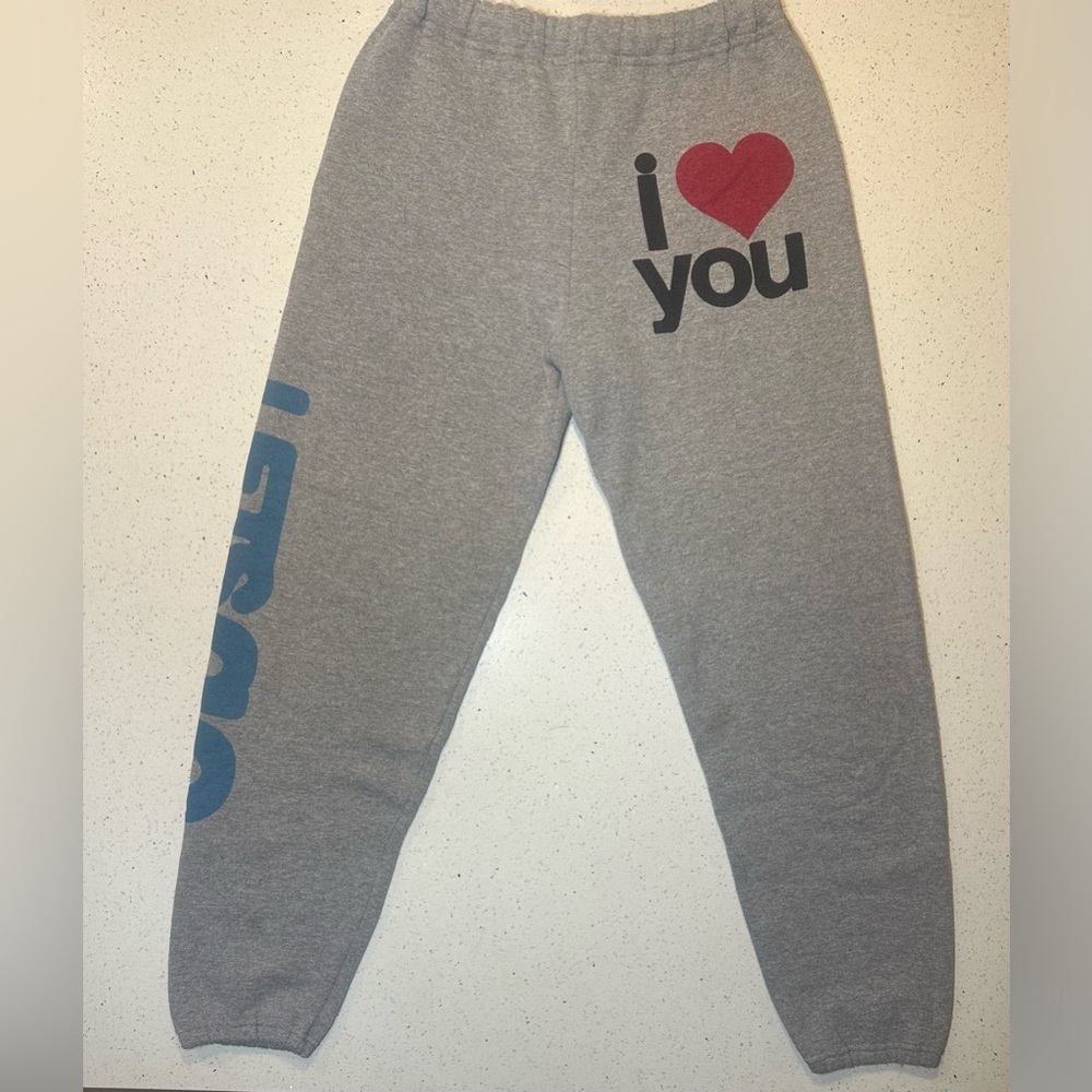 Freecity RARE “let’s go” unisex sweats with “I ❤️ You” on front/thick waistband - Picture 2 of 14